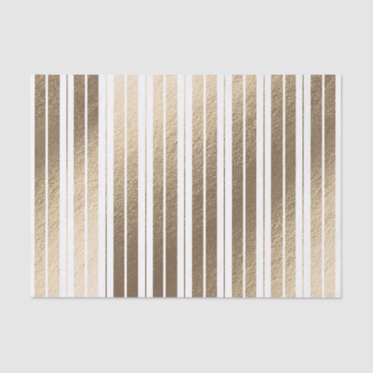 Elegant Gold White Striped Tissuepapier (Voorkant)