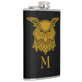 Elegant Gold Wise Owl Monogramed Custom Heupfles (Rechts)