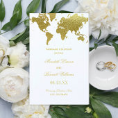 Élégant Gold World Map Mariage programmes de cérém
