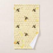 Élégant Gold Yellow Bees Honeypeb (Serviette à main)