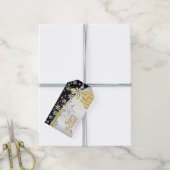 Elegant Gold, zwarte en witte kerst Cadeaulabel (Met Touw)