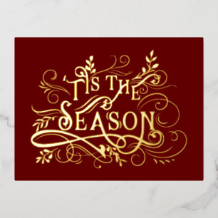 Elegant Gold'Dit is de seizoenstypografie Folie Feestdagen Briefkaart