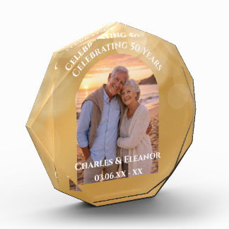 Elegant Golden 50th Anniversary Arch Photo Gift Fotoblokken