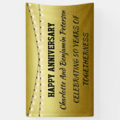 Elegant Golden 50th Wedding Jubileum Spandoek (Verticaal)