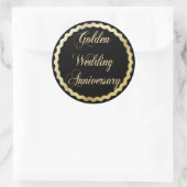 Elegant Golden 50th Wedding Jubileum Sticker (Tas)