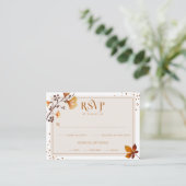 Elegant Golden Autumn Leaf Bruiloft RSVP Kaart (Staand voorkant)