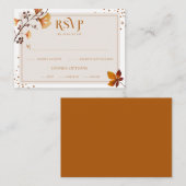 Elegant Golden Autumn Leaf Bruiloft RSVP Kaart (Voorkant / Achterkant)