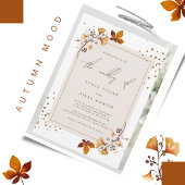 Elegant Golden Autumn Leaf Photo Wedding Kaart