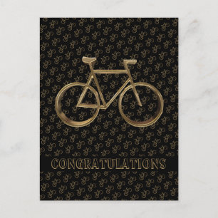 Elegant Golden Bike-fietscyclist Briefkaart