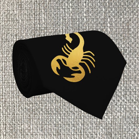 Elegant Golden - Black Scorpio Zodiac Stropdas