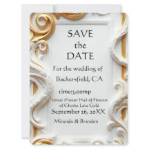 "Elegant Golden Botanical Wedding Invitation - Foi