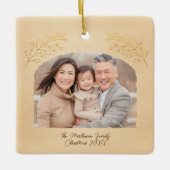 Elegant Golden Branches Arch Photo Beige Keramisch Ornament (Voorkant)