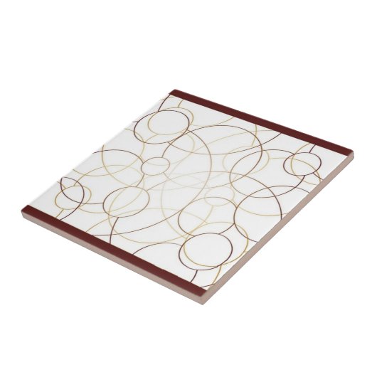 Elegant Golden Circle Geometry Pattern Tegeltje (Zijkant)