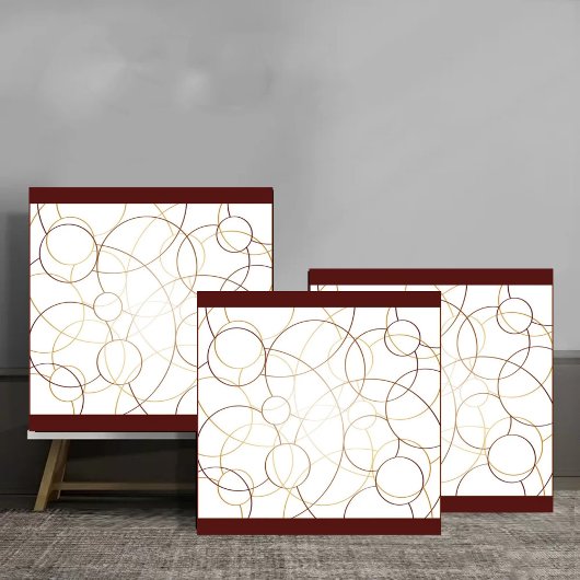 Elegant Golden Circle Geometry Pattern Tegeltje