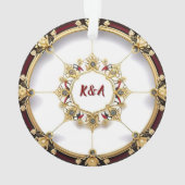 Elegant Golden Circular Lijst Ornament (achterkant)