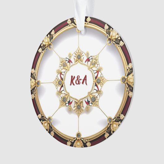 Elegant Golden Circular Lijst Ornament (voorkant)