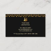 Elegant Golden Confetti op zwart Visitekaartje (Achterkant)