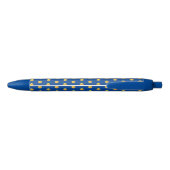 Elegant Golden Confetti Pattern on Blue Blauwe Inkt Pen (Achterkant)