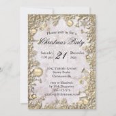 Elegant Golden Decorations en Glitter Kerstmis Kaart (Voorkant)