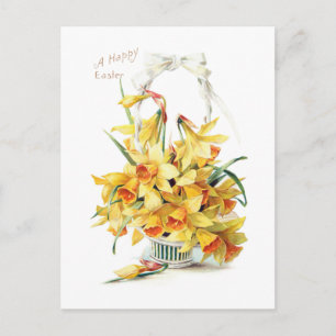 Elegant Golden Easter Daffodils Briefkaart