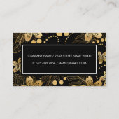 Elegant Golden Floral Pattern Visitekaartje (Achterkant)