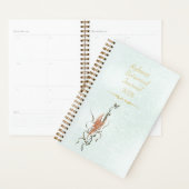 Elegant Golden Floral Vine Spiral planner (Devant avec enveloppe)