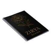 Elegant Golden Flower Notebook by Zirya Design Notitieboek (Rechterzijde)