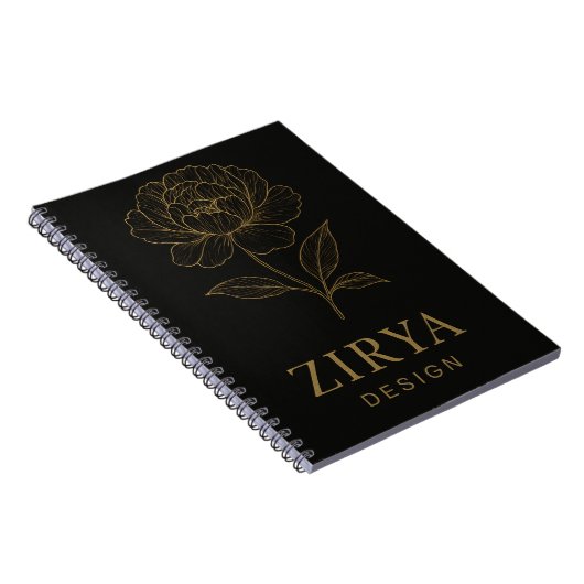 Elegant Golden Flower Notebook by Zirya Design Notitieboek (Rechterzijde)
