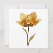 Elegant Golden Flower Wedding Invitation (Dos)