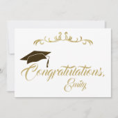 Elegant Golden Gefeliciteerd Afstuderen Afstuderen Kaart (Voorkant)