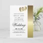 Elegant Golden Hearts Design Kaart (Staand voorkant)