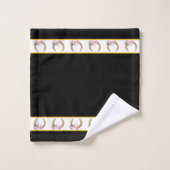 Elegant, Golden Horseshoes on Black and White (Gant de toilette)