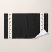 Elegant, Golden Horseshoes on Black and White Bad Handdoek (Handdoek)