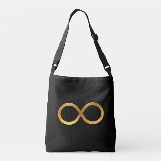 Elegant Golden Infinity-symbool op zwart Crossbody Tas (Achterkant)