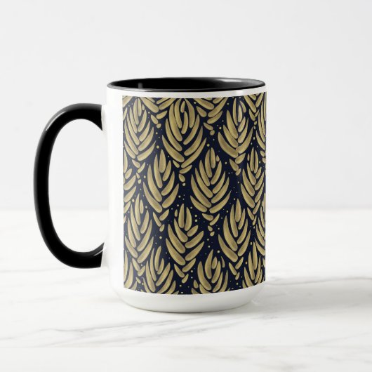 Elegant Golden Leaf Combo Mug (Gauche)
