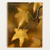 Elegant Golden Leaf Named Christmas Gift  Planner (Voorkant)