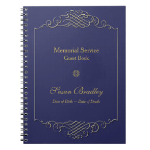 Elegant Golden Lijst 2 Memorial Service Guest Book Notitieboek