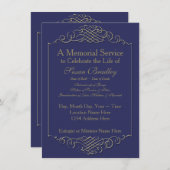Elegant Golden Lijst 2 Memorial Service Kaart (Voorkant / Achterkant)