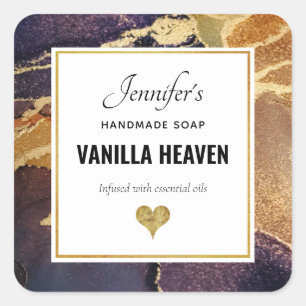 Elegant Golden Marble Artistic Product Vierkante Sticker