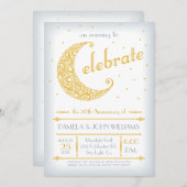 Elegant Golden Moon Celebration Kaart (Voorkant / Achterkant)