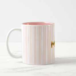 Elegant Golden MUM Mug - Minimalist Mother's Day Tweekleurige Koffiemok