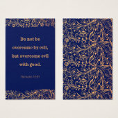 Elegant Golden Navy Blue Pattern Bijbel Bladwijzer Visitekaartje (Voorkant /achterkant)