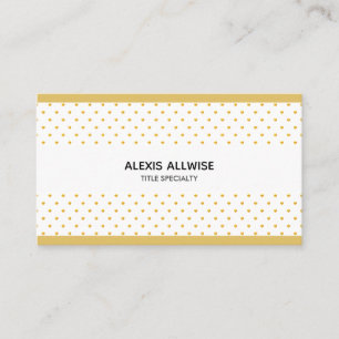 Elegant Golden Polka Dots on White Visitekaartje