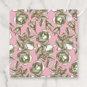 Elegant Golden Roos op Roze Aangepast Dank u Label (Achterkant)