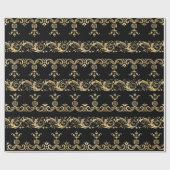 Elegant  Golden Scroll wrapping papier (Vlak)