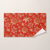 Élégant Golden Snowflakes Lava Red Christmas (Serviette à main)