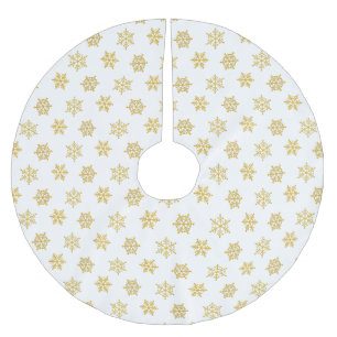 Elegant Golden Snowflakes op wit Kerstboom Rok