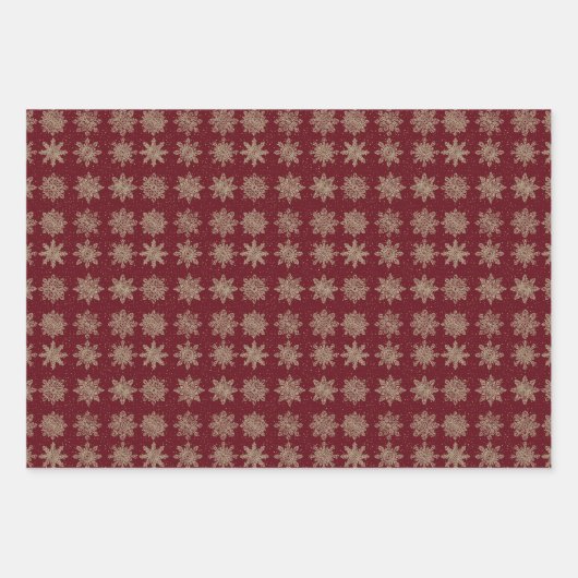 Elegant Golden Sparking Snowflakes Inpakpapier Vel (Voorkant 3)