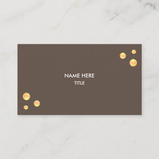 Elegant Golden Stippen op Coffee Brown Visitekaartje (Voorkant)