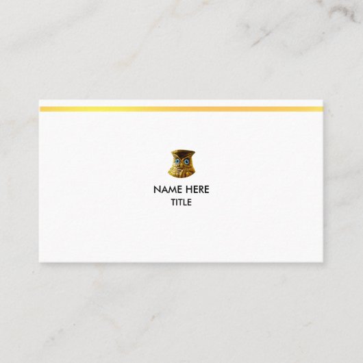 Elegant Golden Stripe in White Visitekaartje (Voorkant)
